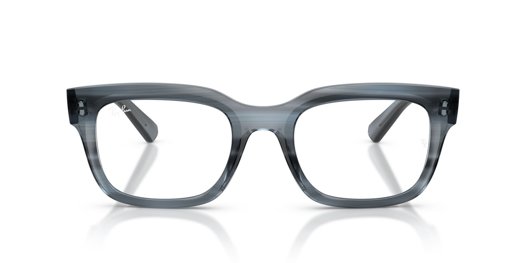 Eyeglasses Ray-Ban Chad RX 7217 (8469) - RB 7217 8469 color striato blu shape rectangle lenses trasparente