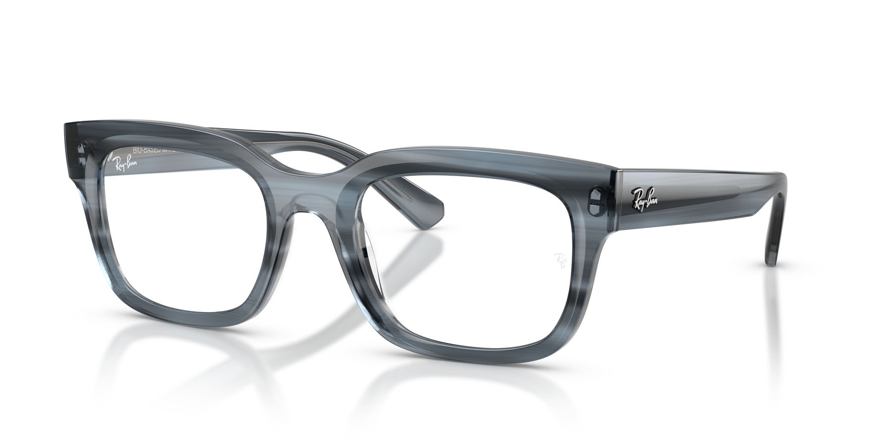 Eyeglasses Ray-Ban Chad RX 7217 (8469) - RB 7217 8469 color striato blu shape rectangle lenses trasparente