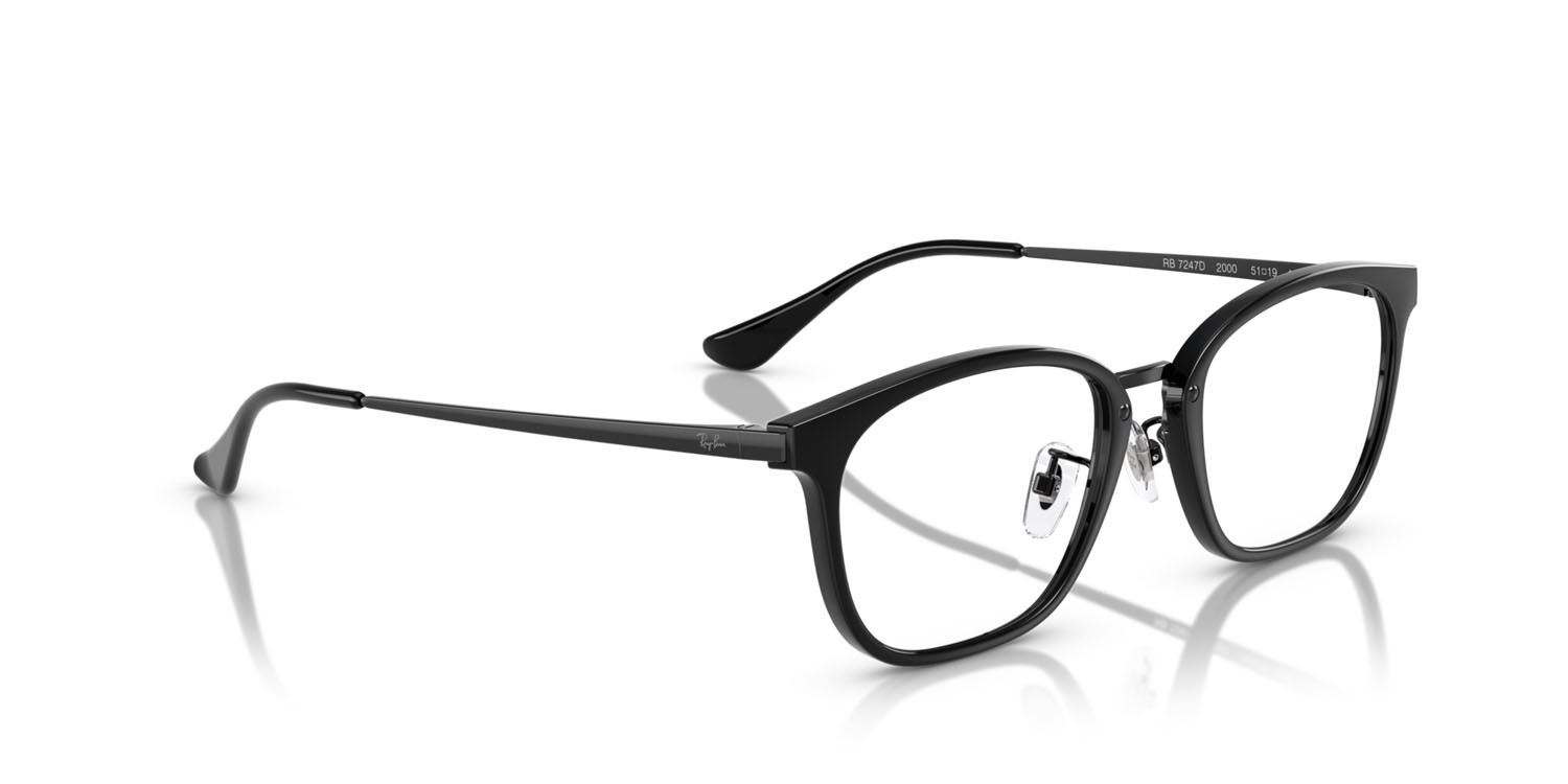 Occhiali da vista Ray-Ban RX 7247D (2000) - RB 7247D 2000 colore nero forma quadrato lenti trasparente