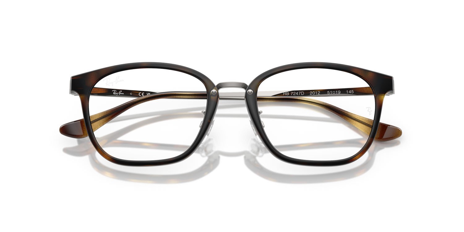 Occhiali da vista Ray-Ban RX 7247D (2012) - RB 7247D 2012 colore havana forma quadrato lenti trasparente