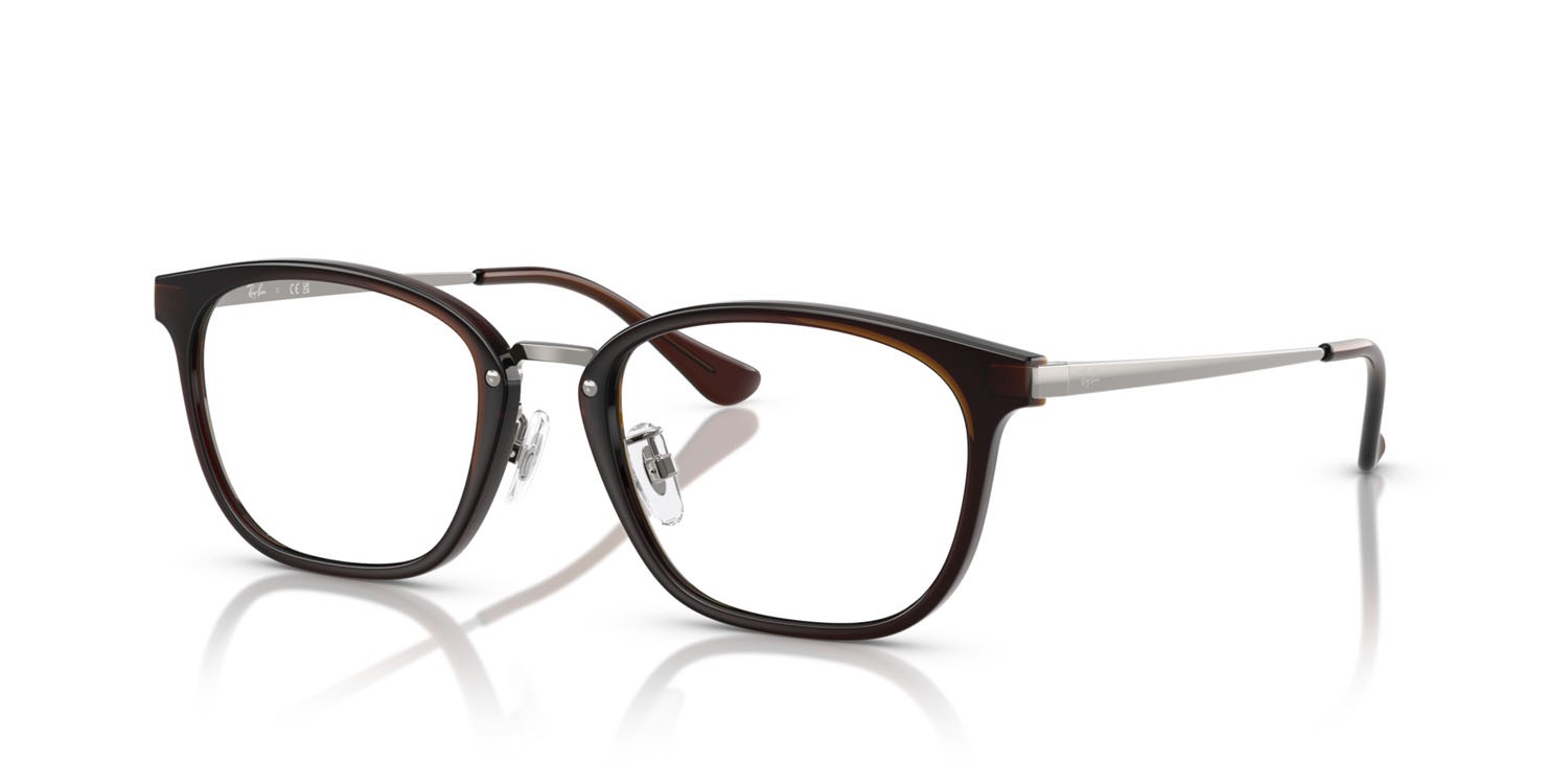 Occhiali da vista Ray-Ban RX 7247D (5392) - RB 7247D 5392 colore marrone scuro forma quadrato lenti trasparente
