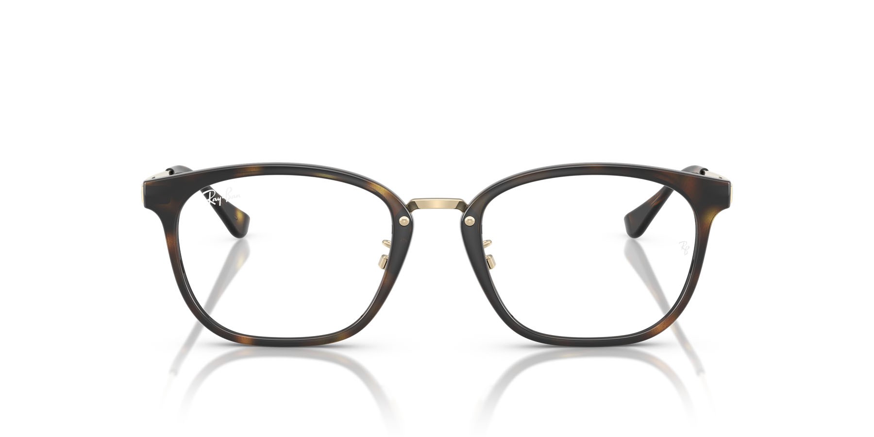 Occhiali da vista Ray-Ban RX 7247D (8472) - RB 7247D 8472 colore havana su oro pallido forma quadrato lenti trasparente