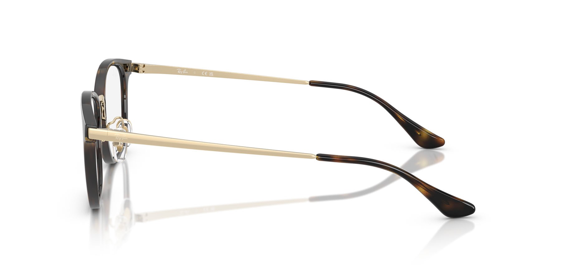 Occhiali da vista Ray-Ban RX 7247D (8472) - RB 7247D 8472 colore havana su oro pallido forma quadrato lenti trasparente
