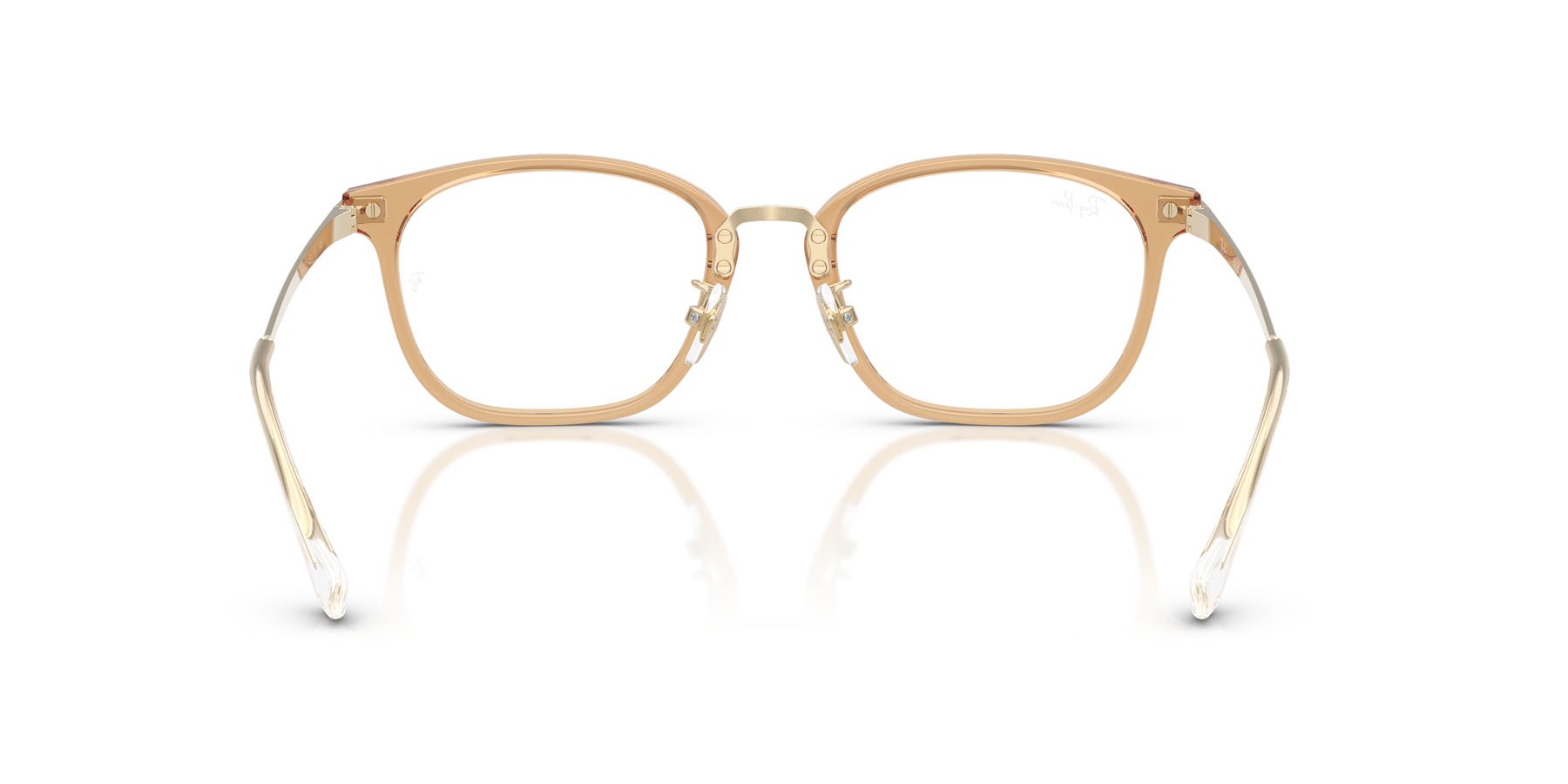 Occhiali da vista Ray-Ban RX 7247D (8473) - RB 7247D 8473 colore transparent brown on pale gold forma quadrato lenti trasparente