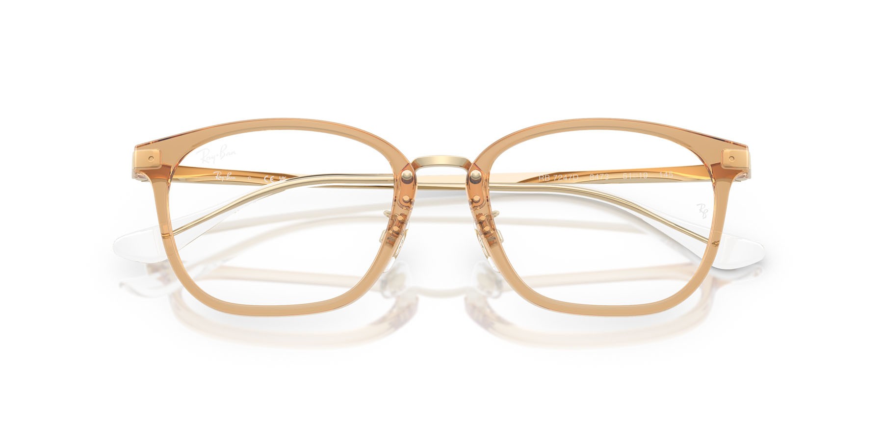 Occhiali da vista Ray-Ban RX 7247D (8473) - RB 7247D 8473 colore transparent brown on pale gold forma quadrato lenti trasparente