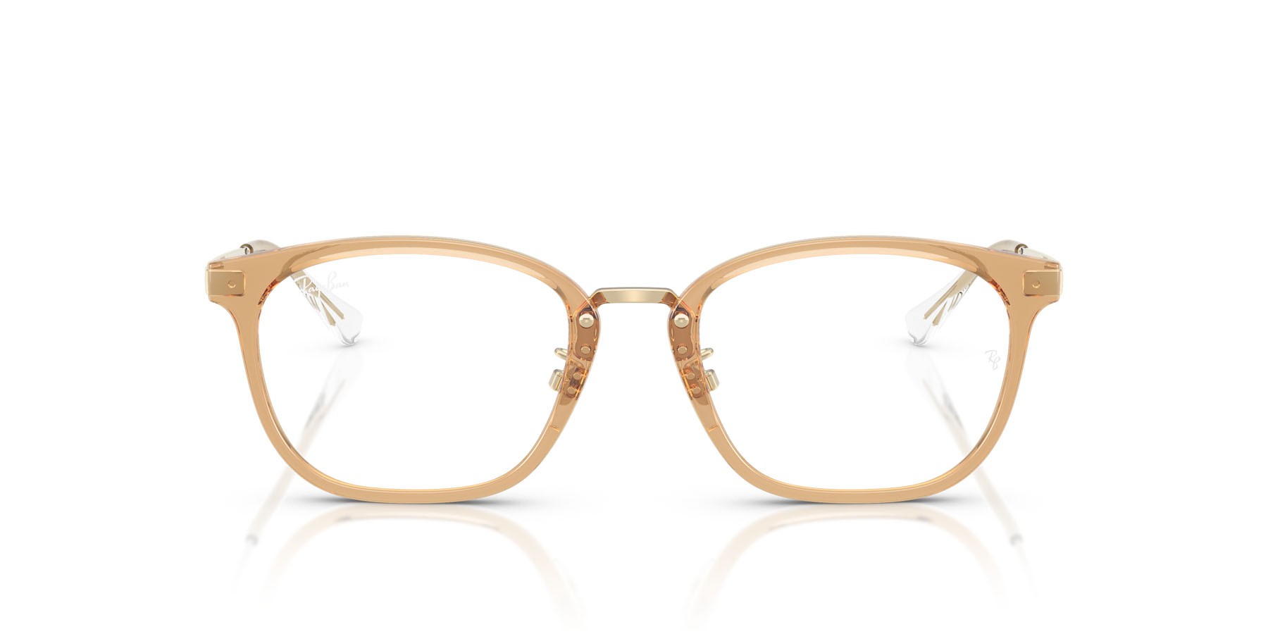 Occhiali da vista Ray-Ban RX 7247D (8473) - RB 7247D 8473 colore transparent brown on pale gold forma quadrato lenti trasparente