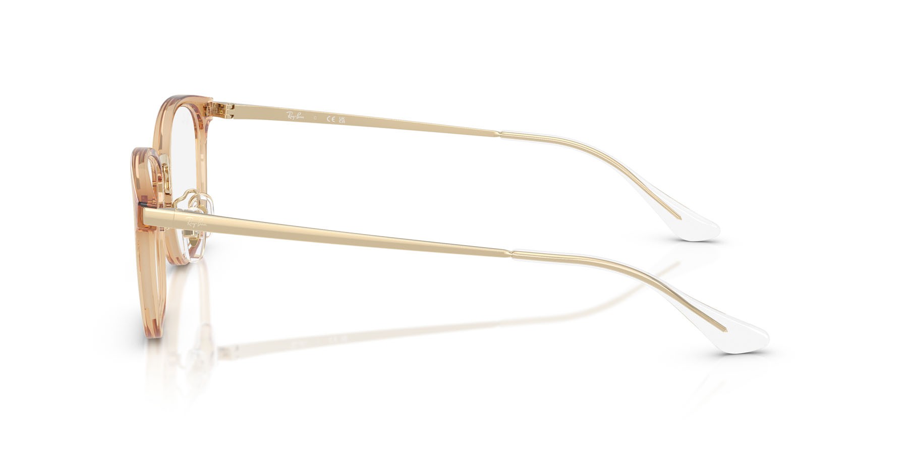 Occhiali da vista Ray-Ban RX 7247D (8473) - RB 7247D 8473 colore transparent brown on pale gold forma quadrato lenti trasparente