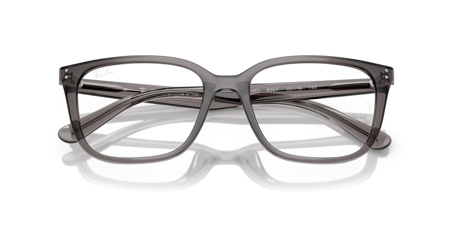 Eyeglasses Ray-Ban RX 7248D (8257) - RB 7248D 8257 color grigio opalino trasparente shape square lenses trasparente