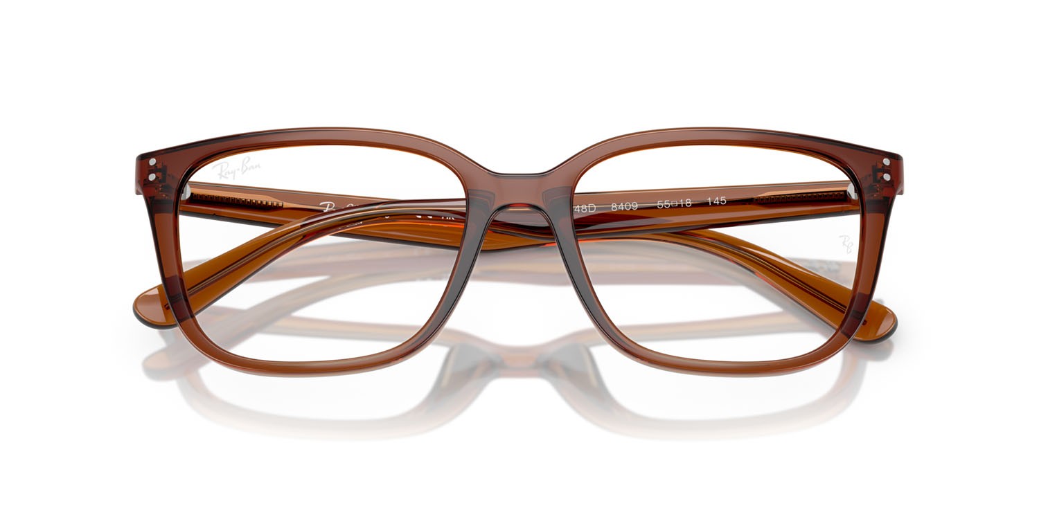 Occhiali da vista Ray-Ban RX 7248D (8409) - RB 7248D 8409 colore marrone trasparente forma quadrato lenti trasparente