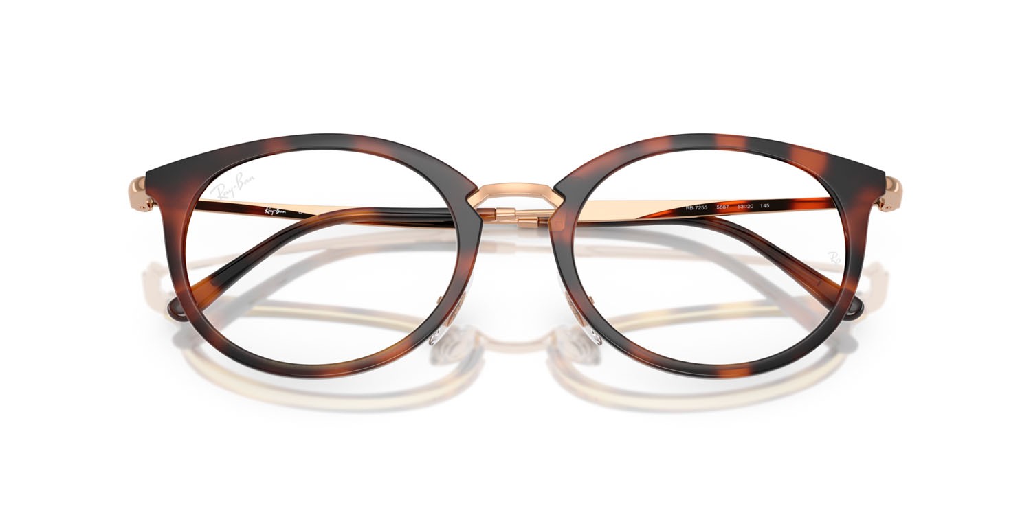 Occhiali da vista Ray-Ban RX 7255 (5687) - RB 7255 5687 colore striato havana forma ovale lenti trasparente