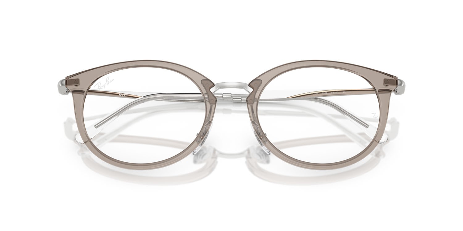 Occhiali da vista Ray-Ban RX 7255 (8125) - RB 7255 8125 colore grigio trasparente forma ovale lenti trasparente