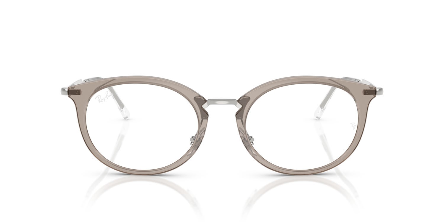 Occhiali da vista Ray-Ban RX 7255 (8125) - RB 7255 8125 colore grigio trasparente forma ovale lenti trasparente