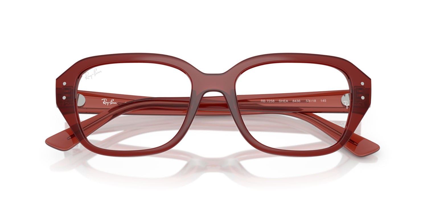 Eyeglasses Ray-Ban Shea RX 7258 (8436) - RB 7258 8436 color rusty brown shape square lenses trasparente