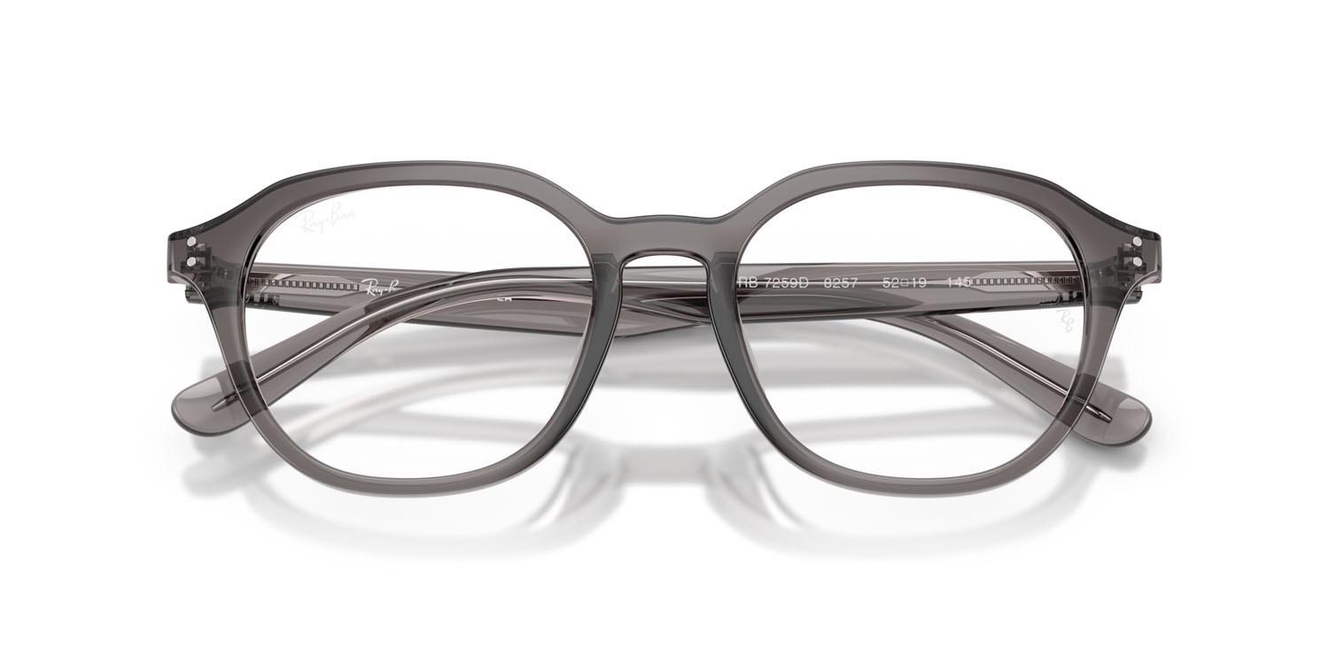 Occhiali da vista Ray-Ban RX 7259D (8257) - RB 7259D 8257 colore grigio scuro trasparente forma quadrato lenti trasparente