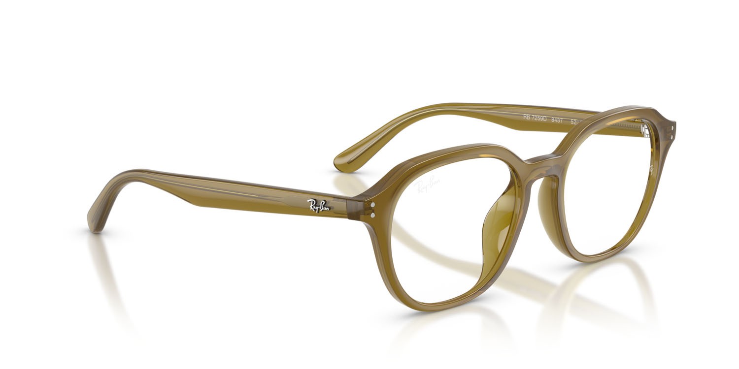 Eyeglasses Ray-Ban RX 7259D (8437) - RB 7259D 8437 color verde oliva trasparente shape square lenses trasparente