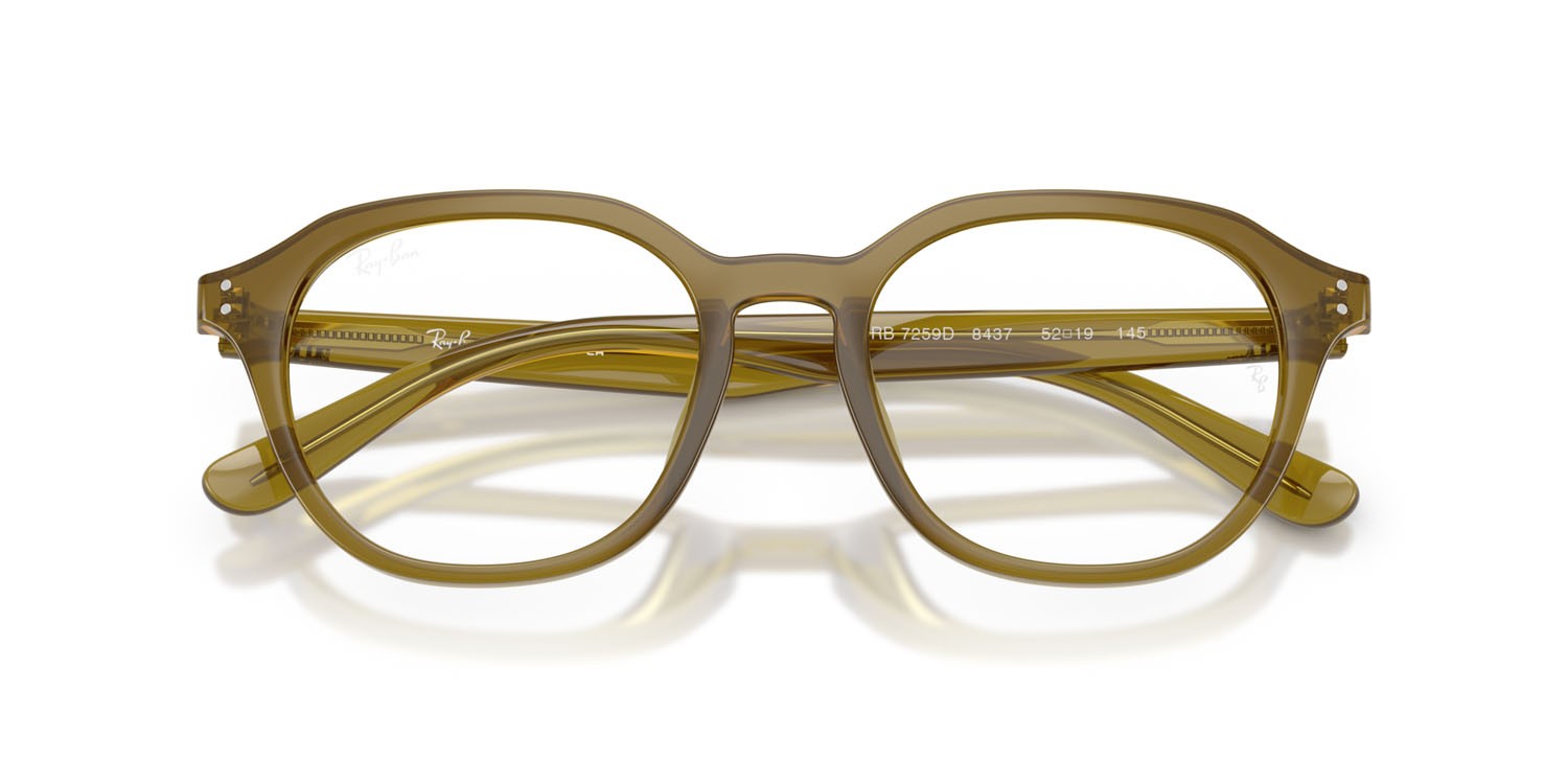 Eyeglasses Ray-Ban RX 7259D (8437) - RB 7259D 8437 color verde oliva trasparente shape square lenses trasparente
