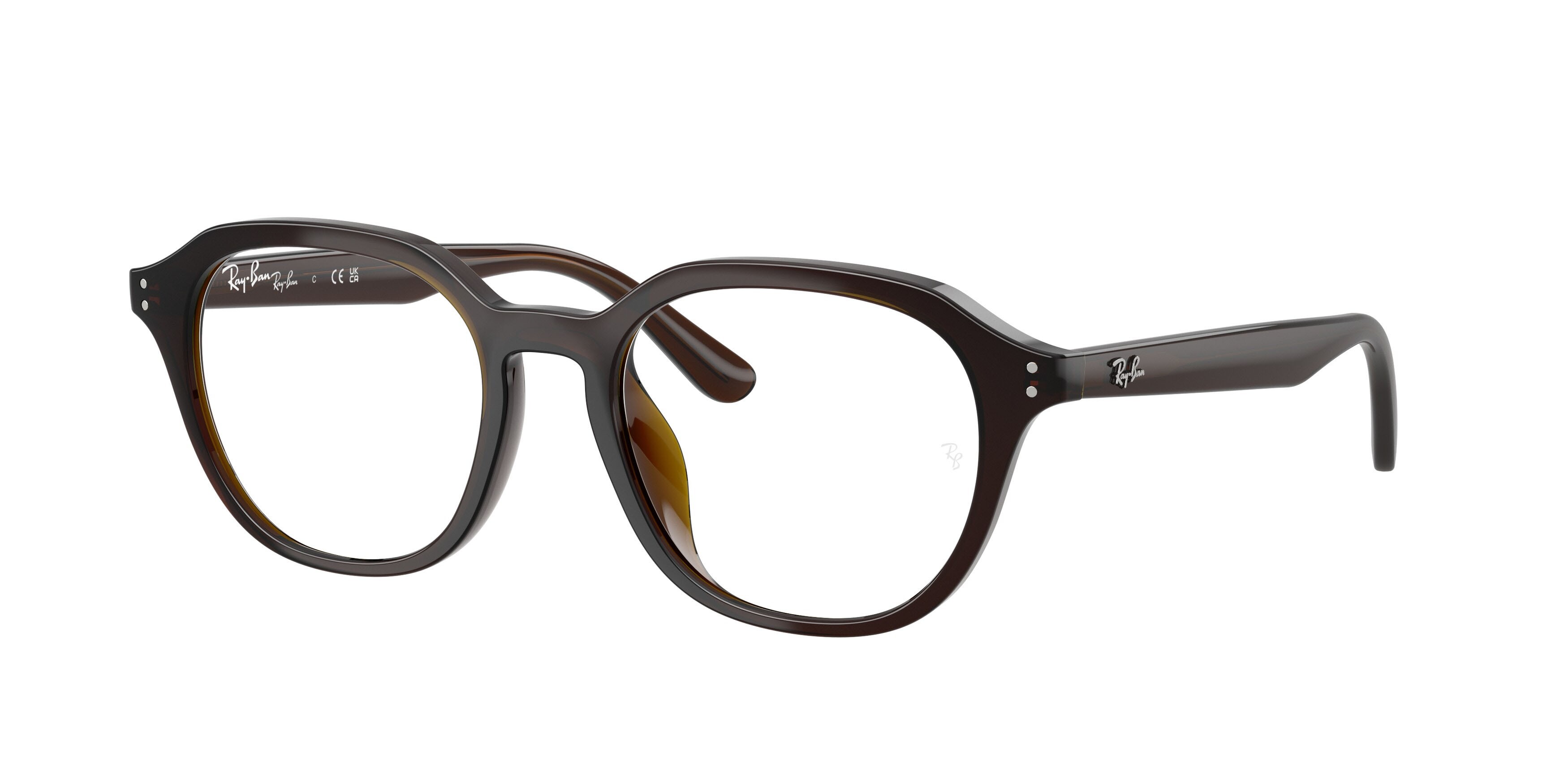 Occhiali da vista Ray-Ban RX 7259D (8502) - RB 7259D 8502 colore marrone trasparente forma quadrato lenti trasparente
