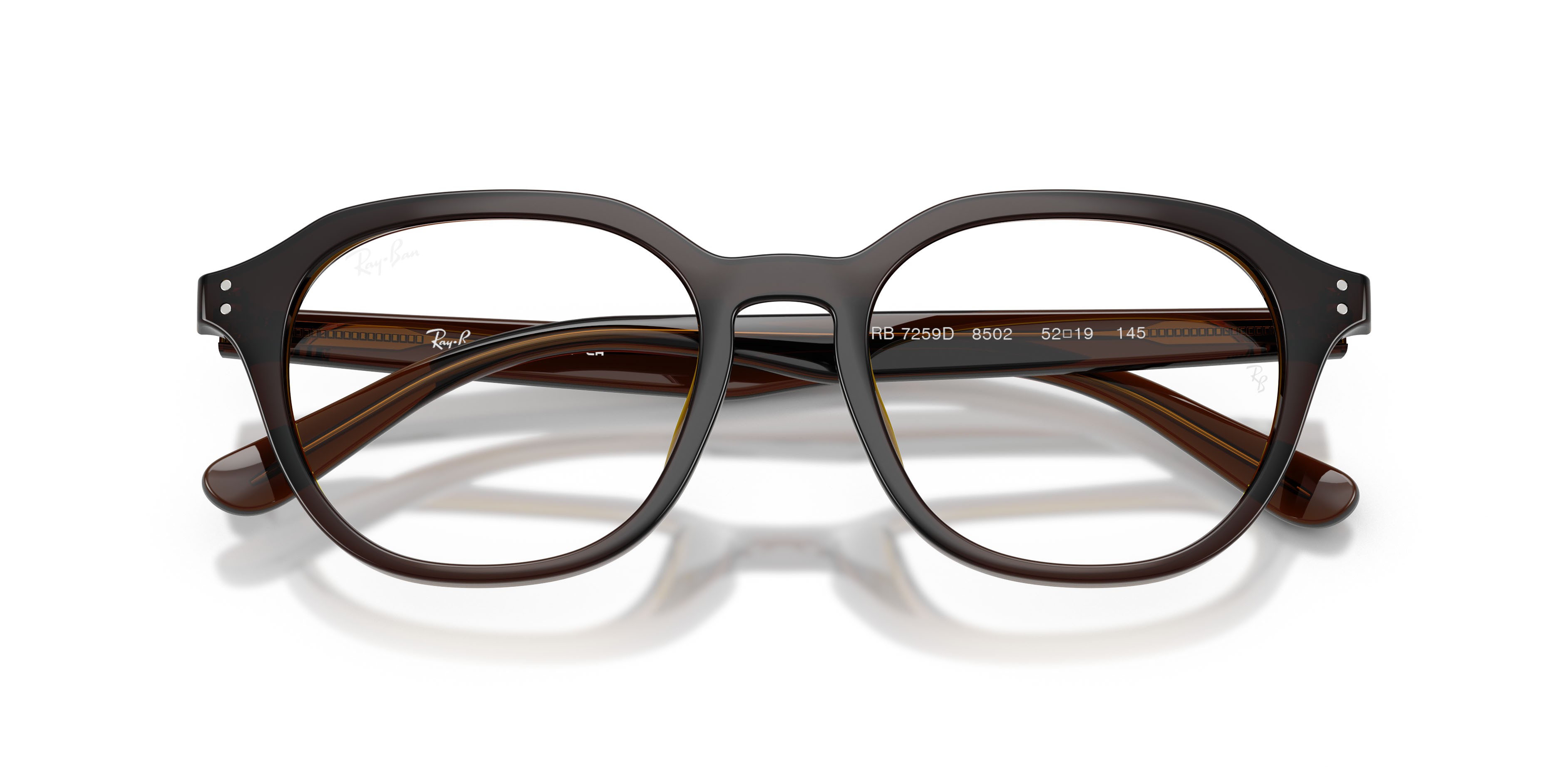 Occhiali da vista Ray-Ban RX 7259D (8502) - RB 7259D 8502 colore marrone trasparente forma quadrato lenti trasparente