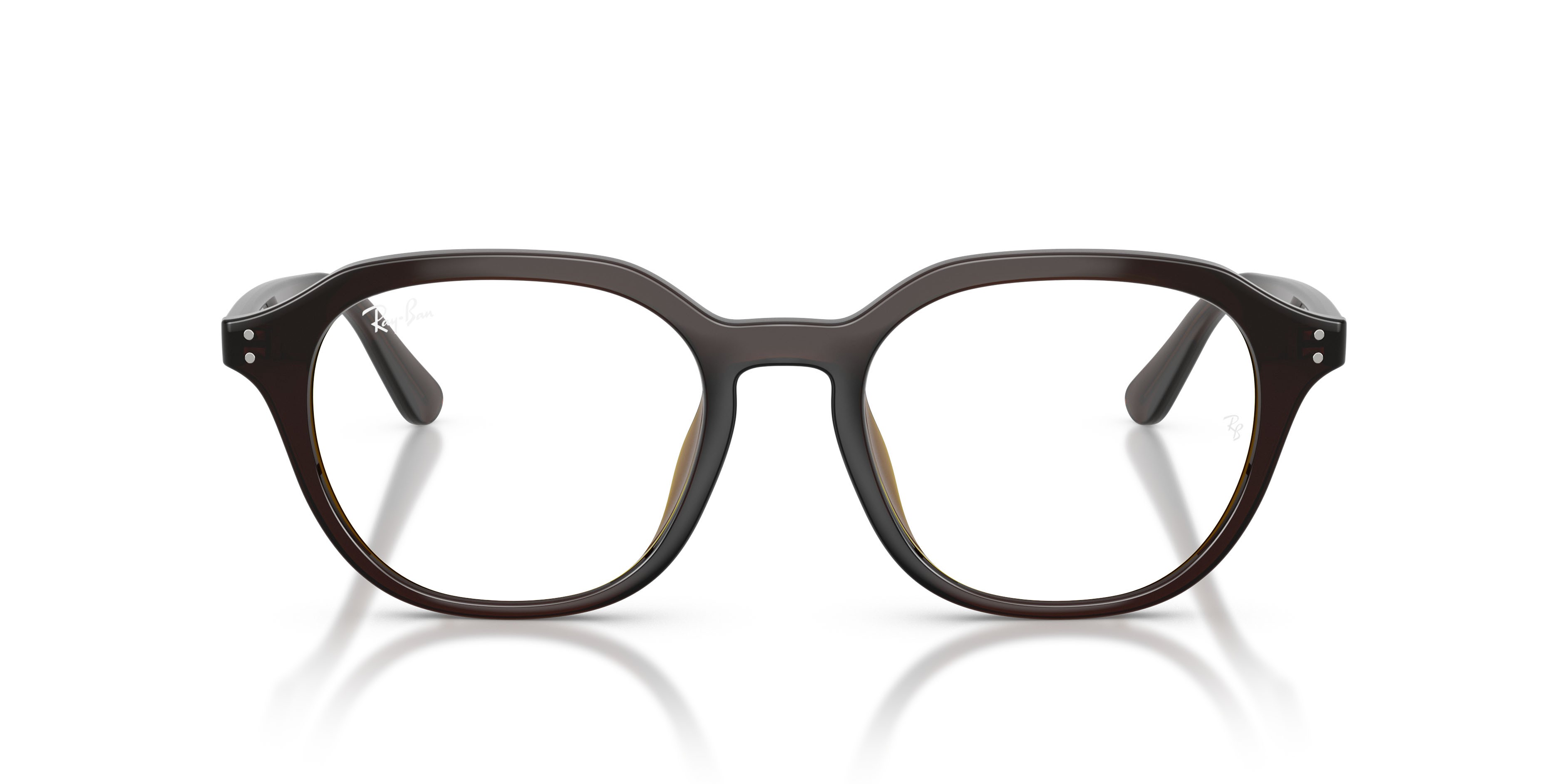 Occhiali da vista Ray-Ban RX 7259D (8502) - RB 7259D 8502 colore marrone trasparente forma quadrato lenti trasparente