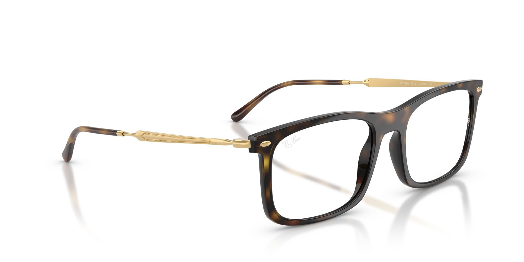 Occhiali da vista Ray-Ban RX 7260 (2012) - RB 7260 2012 colore havana forma rettangolare lenti trasparente