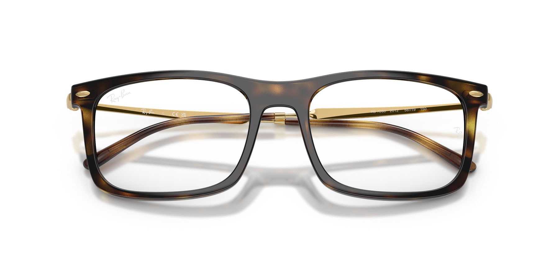 Occhiali da vista Ray-Ban RX 7260 (2012) - RB 7260 2012 colore havana forma rettangolare lenti trasparente