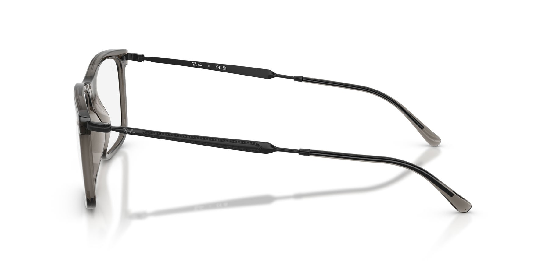 Eyeglasses Ray-Ban RX 7260 (8463) - RB 7260 8463 color grigio trasparente shape rectangle lenses trasparente