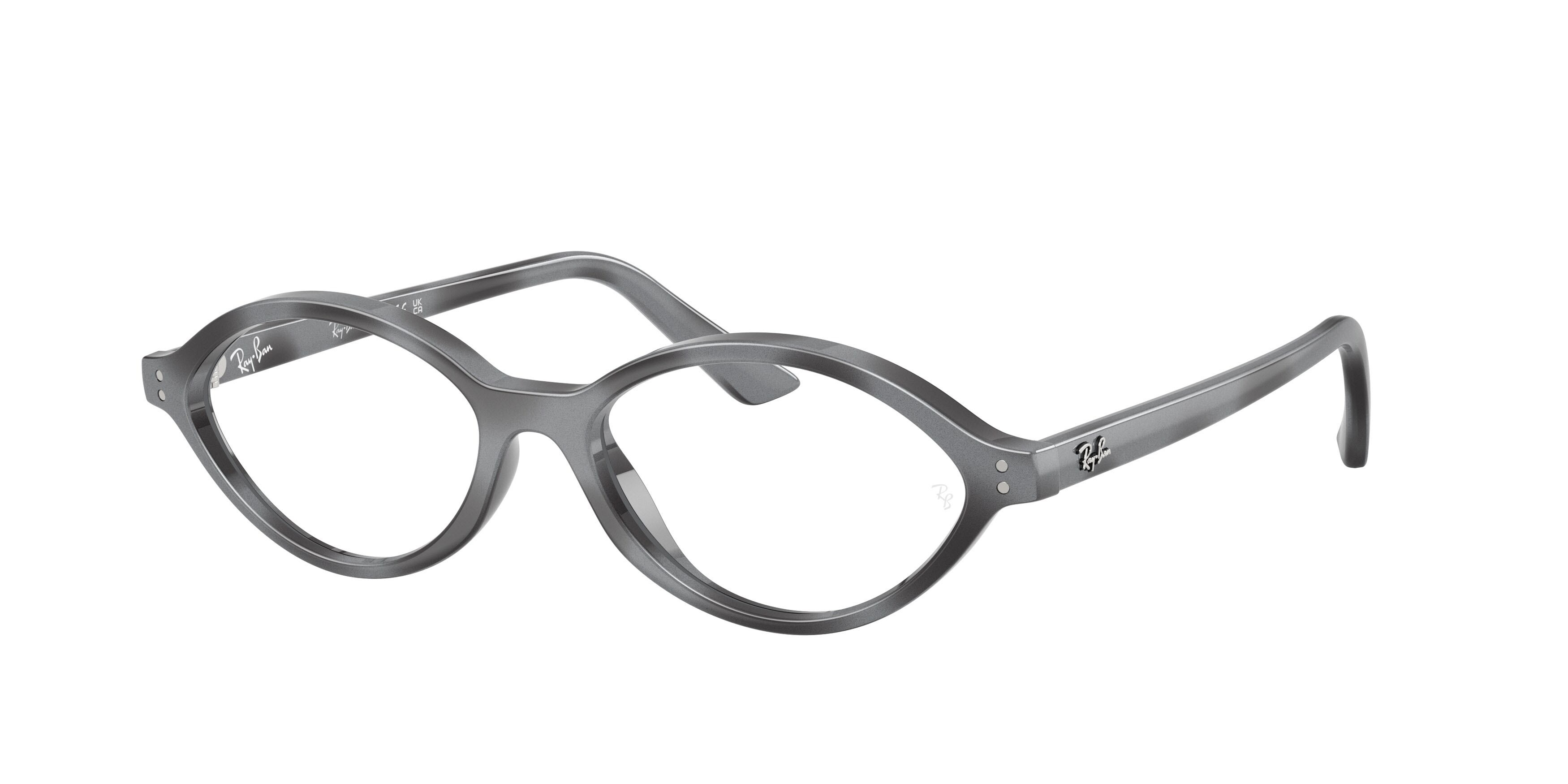 Occhiali da vista Ray-Ban Romy RX 7265 (8489) - RB 7265 8489 colore havana grigio scuro forma irregolare lenti trasparente