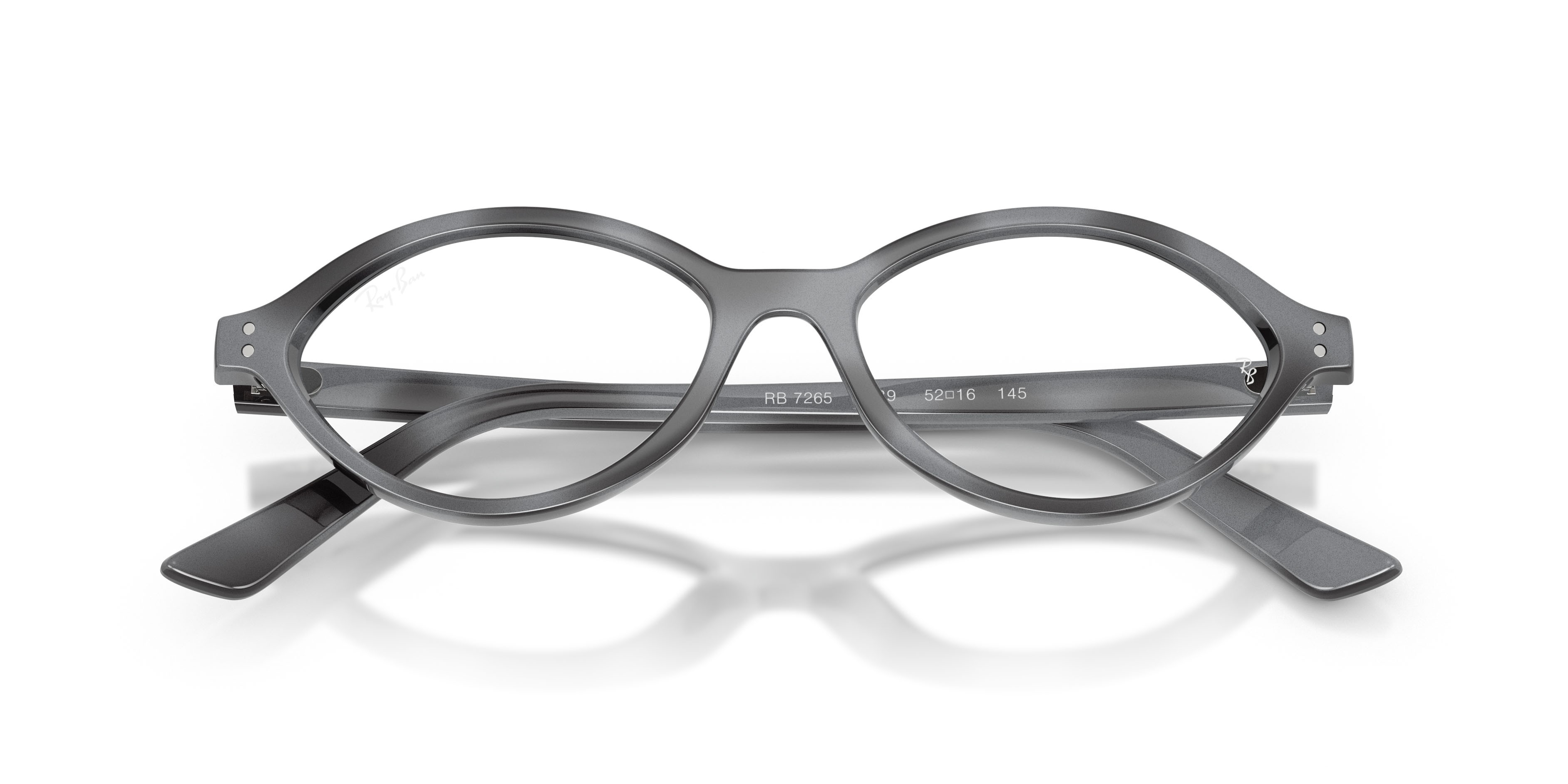 Occhiali da vista Ray-Ban Romy RX 7265 (8489) - RB 7265 8489 colore havana grigio scuro forma irregolare lenti trasparente
