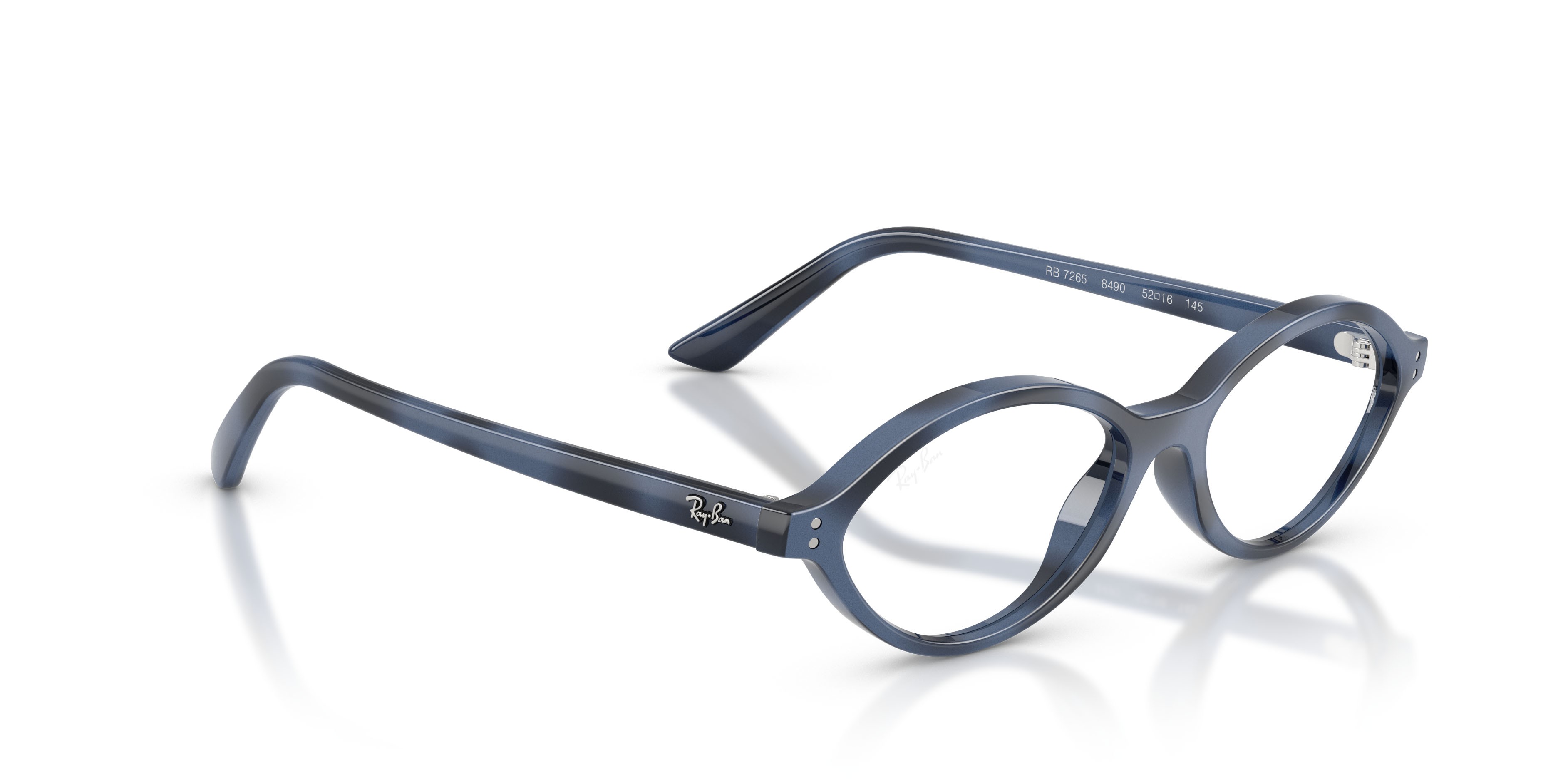 Occhiali da vista Ray-Ban Romy RX 7265 (8490) - RB 7265 8490 colore blu havana forma irregolare lenti trasparente