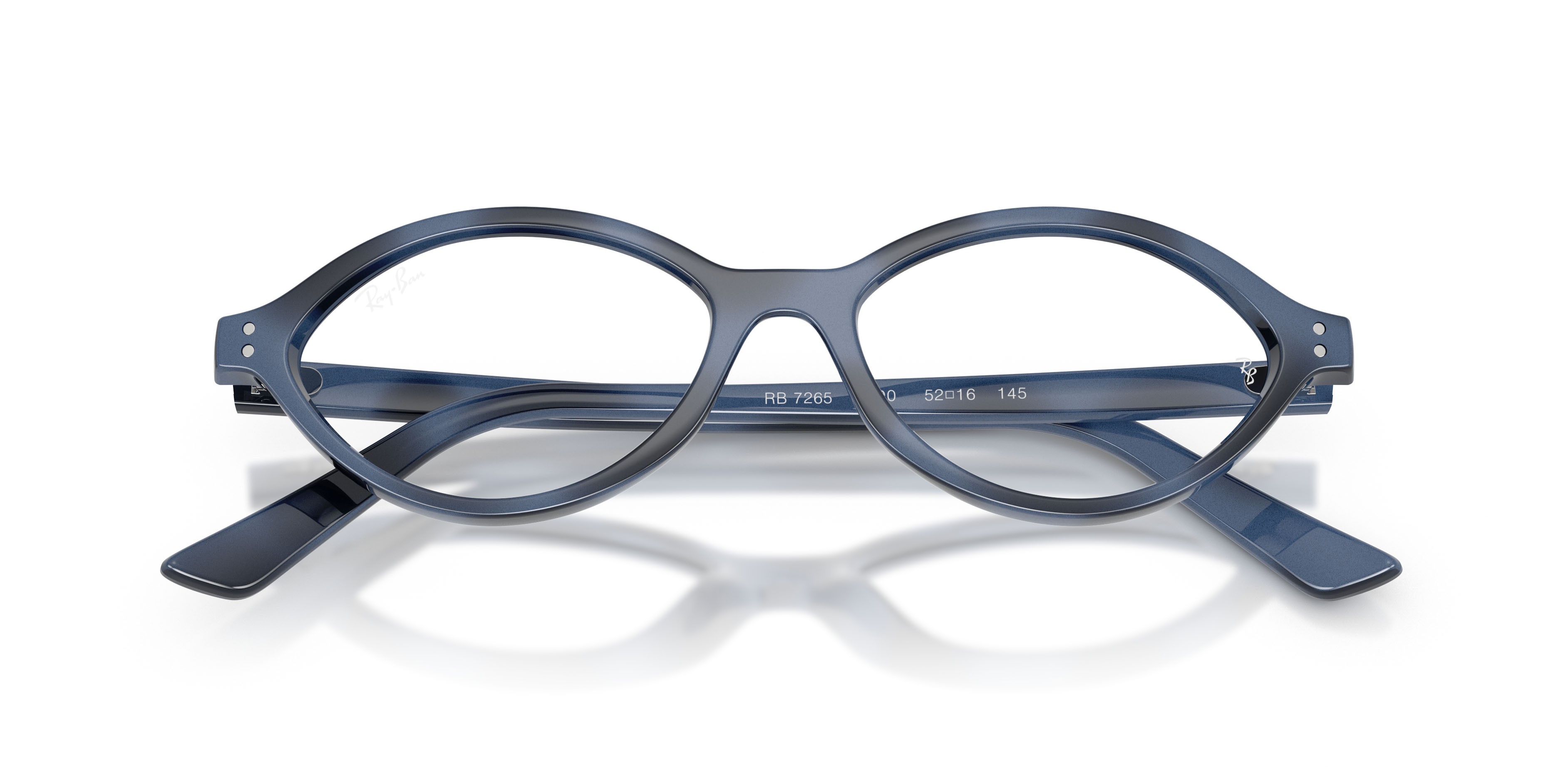 Occhiali da vista Ray-Ban Romy RX 7265 (8490) - RB 7265 8490 colore blu havana forma irregolare lenti trasparente