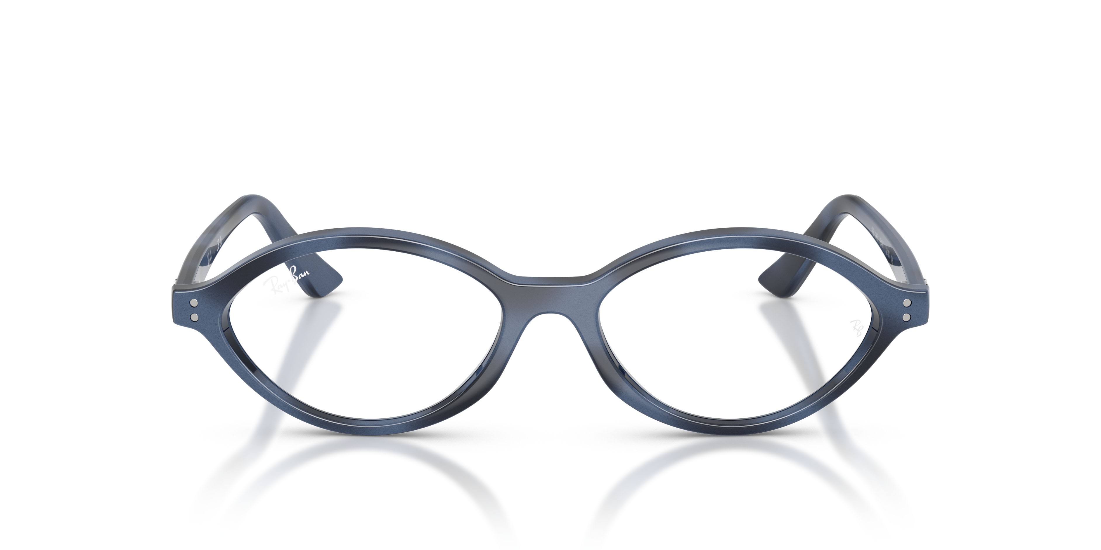 Occhiali da vista Ray-Ban Romy RX 7265 (8490) - RB 7265 8490 colore blu havana forma irregolare lenti trasparente