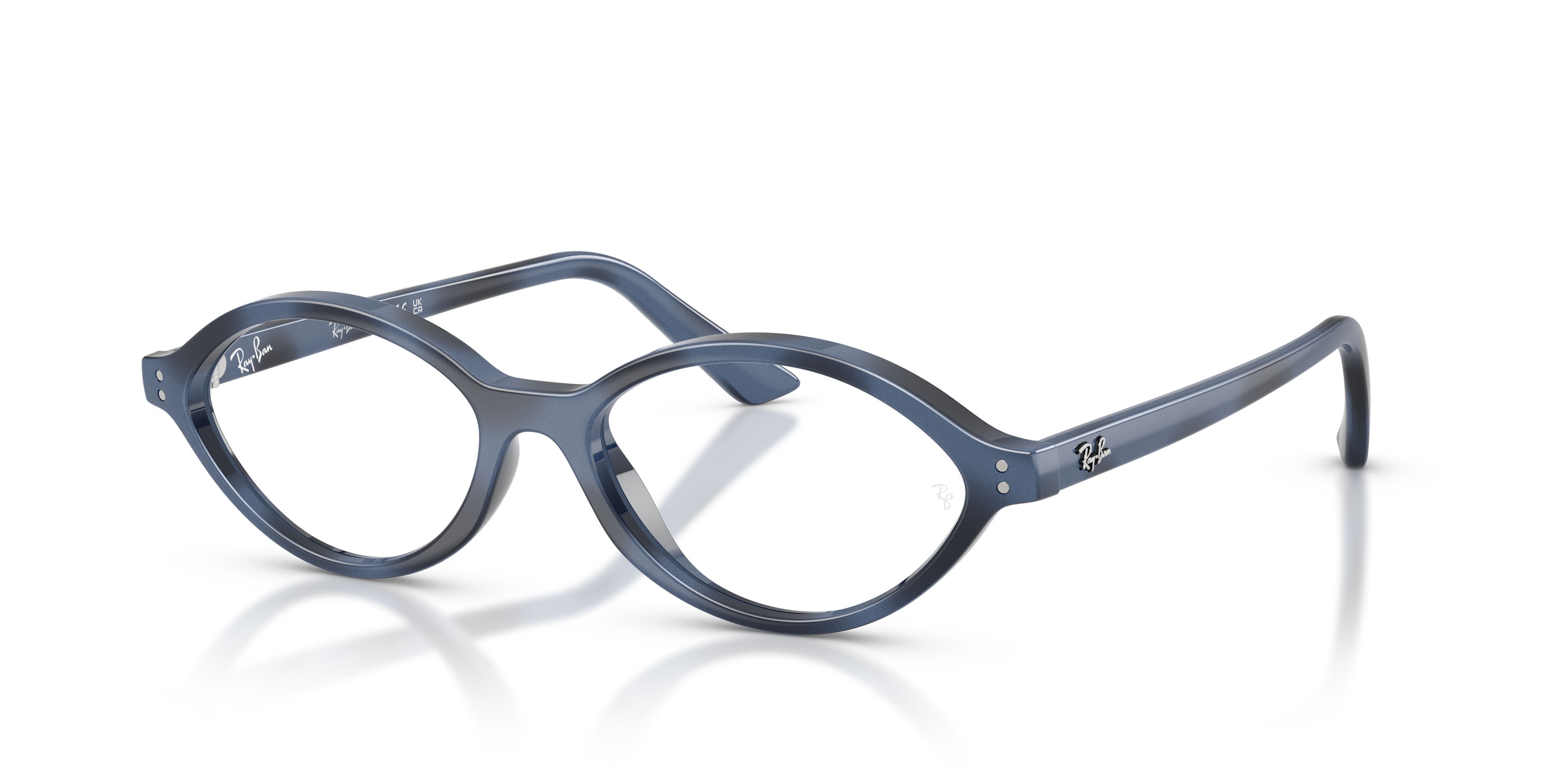 Occhiali da vista Ray-Ban Romy RX 7265 (8490) - RB 7265 8490 colore blu havana forma irregolare lenti trasparente