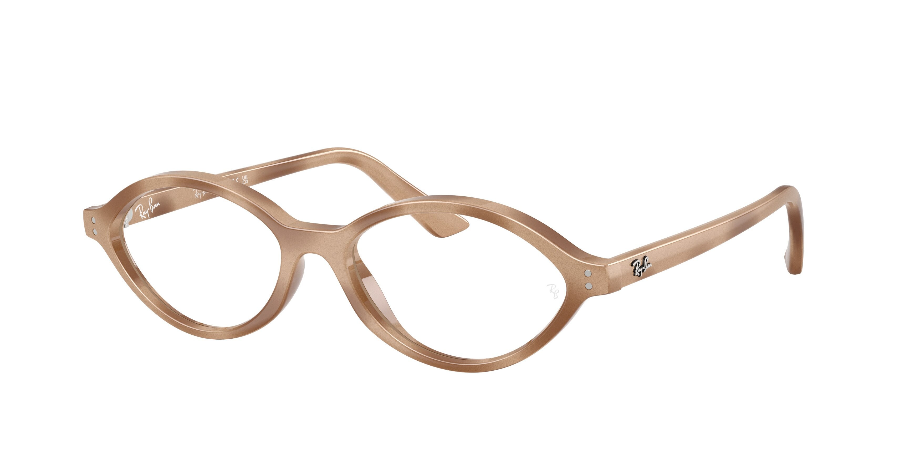 Occhiali da vista Ray-Ban Romy RX 7265 (8491) - RB 7265 8491 colore havana crema forma irregolare lenti trasparente