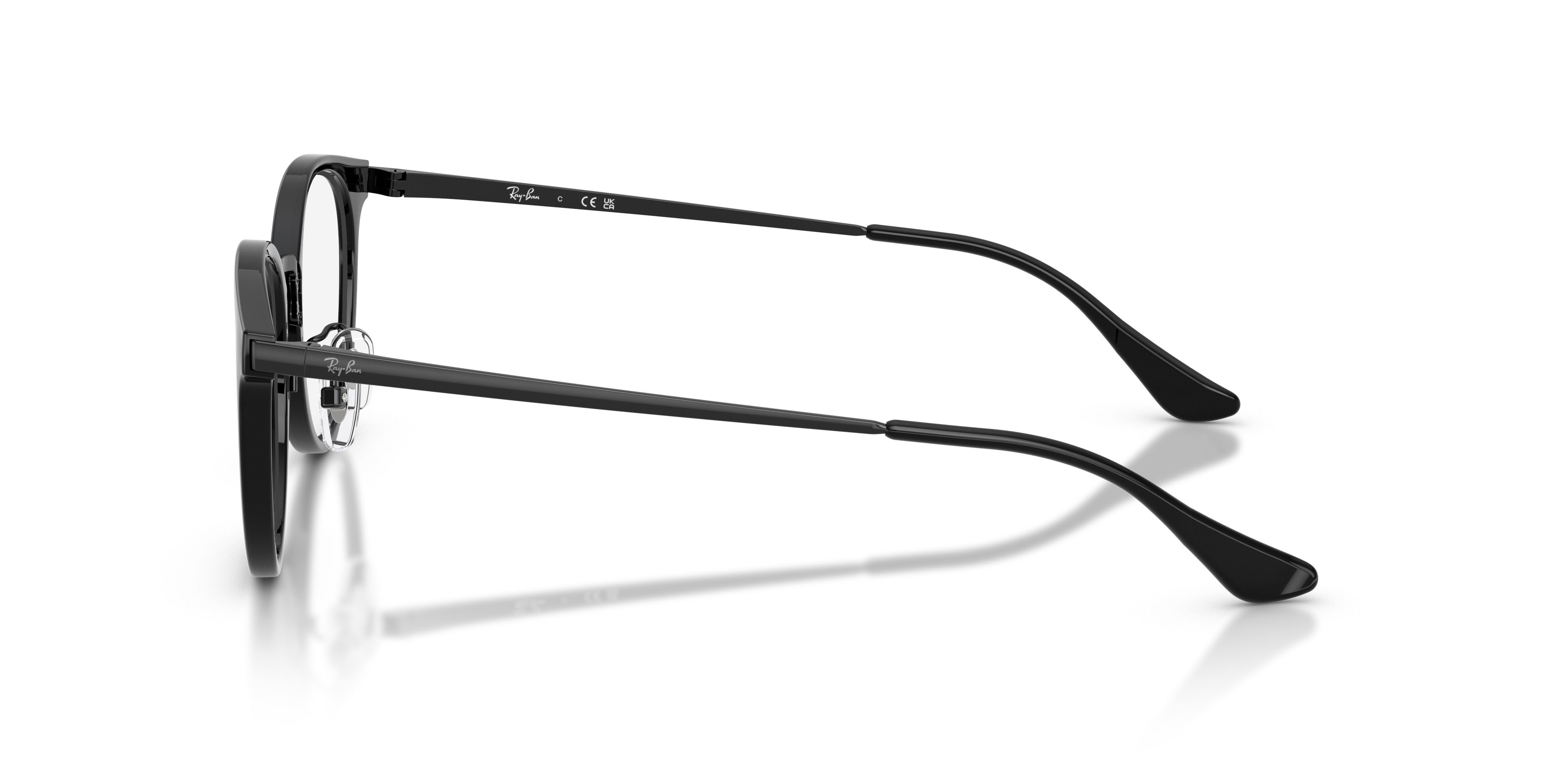 Occhiali da vista Ray-Ban RX 7266D (2000) - RB 7266D 2000 colore nero forma pantos lenti trasparente