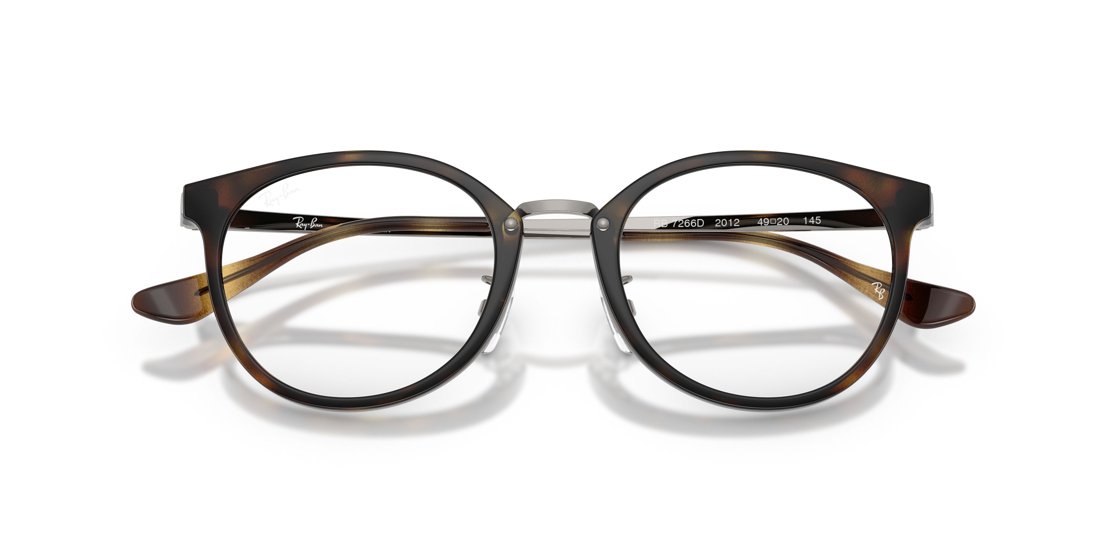 Occhiali da vista Ray-Ban RX 7266D (2012) - RB 7266D 2012 colore havana forma pantos lenti trasparente