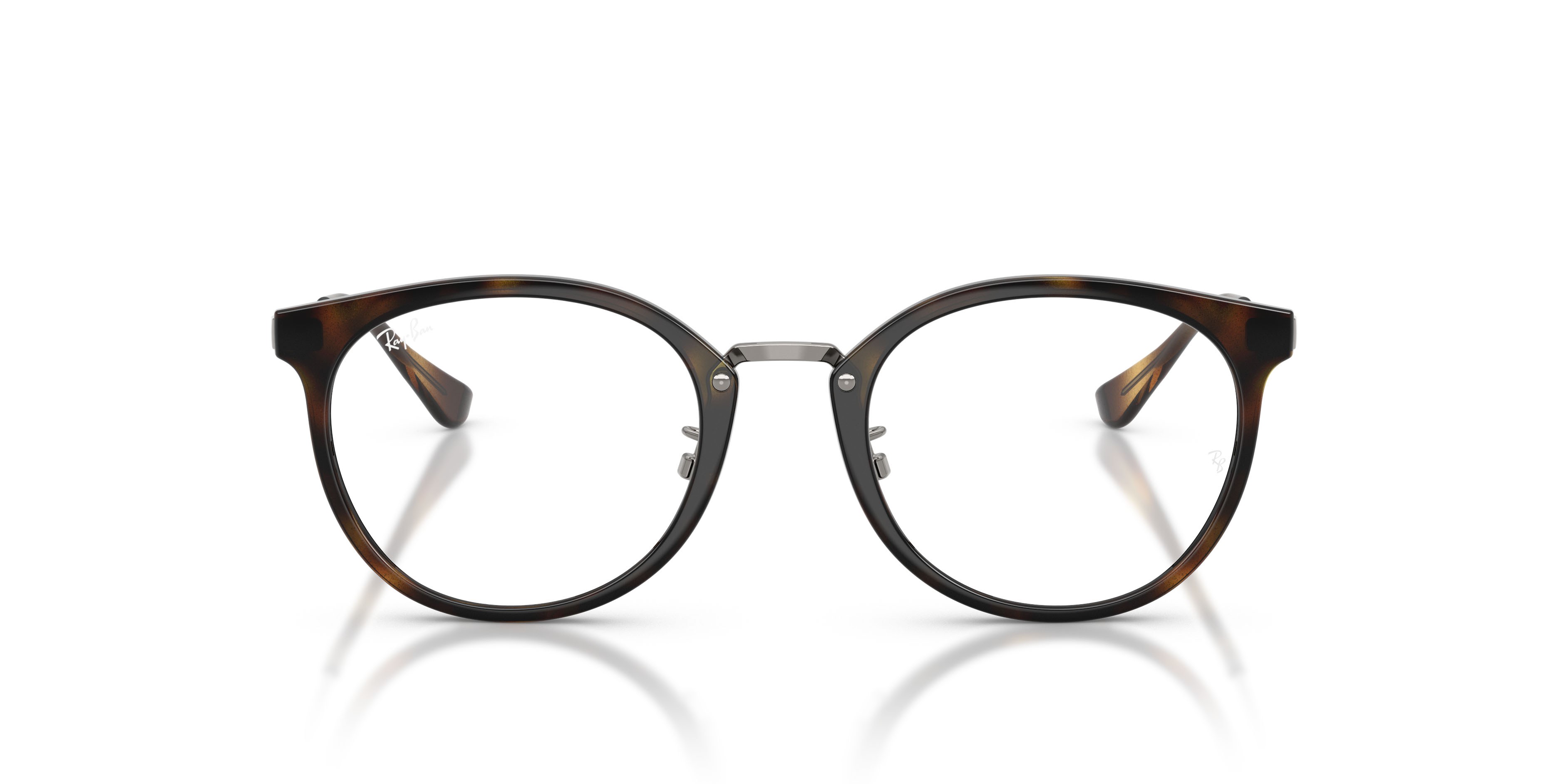 Occhiali da vista Ray-Ban RX 7266D (2012) - RB 7266D 2012 colore havana forma pantos lenti trasparente