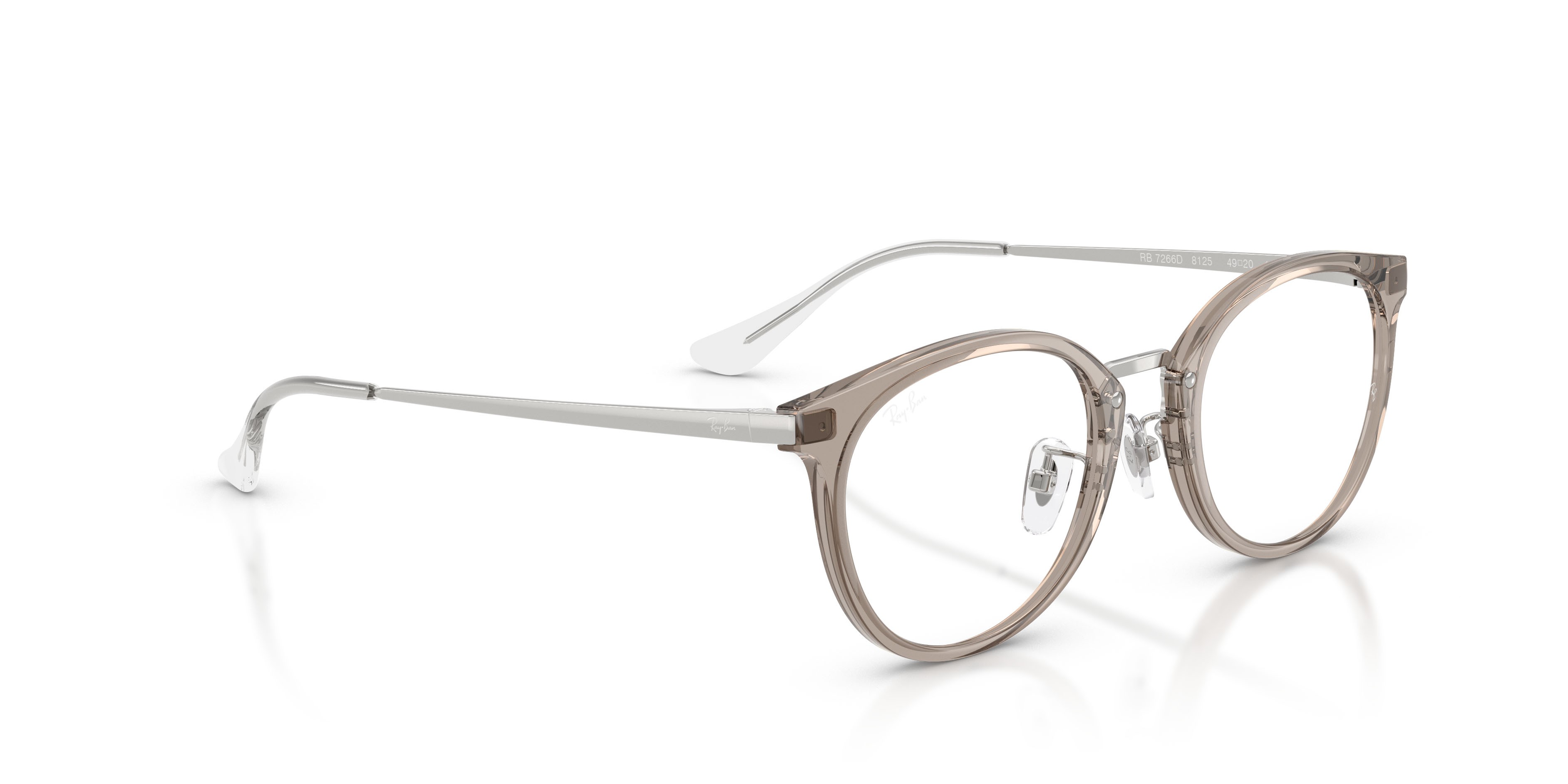 Eyeglasses Ray-Ban RX 7266D (8125) - RB 7266D 8125 color grigio trasparente shape pantos lenses trasparente
