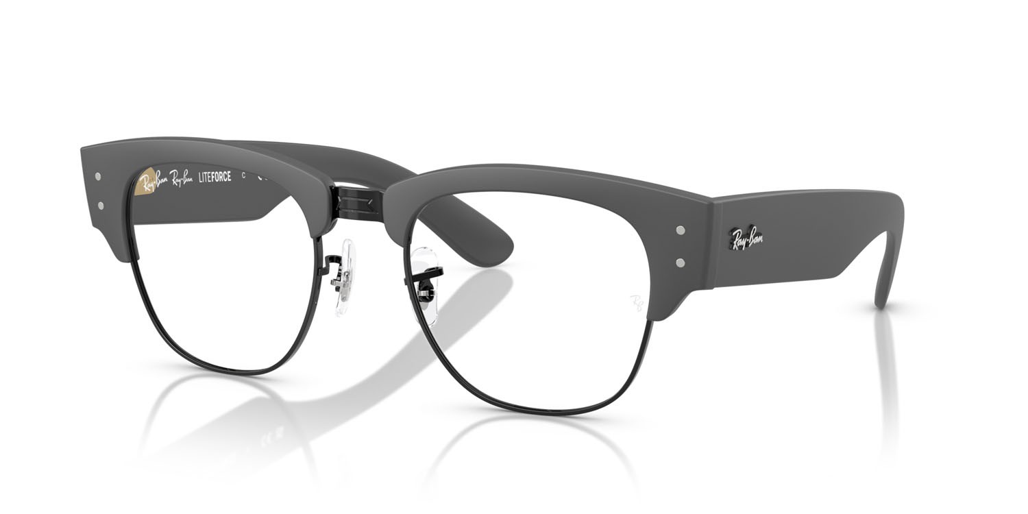 Eyeglasses Ray-Ban RX 7316V (5521) - RB 7316V 5521 color grigio sabbia su nero shape square lenses trasparente