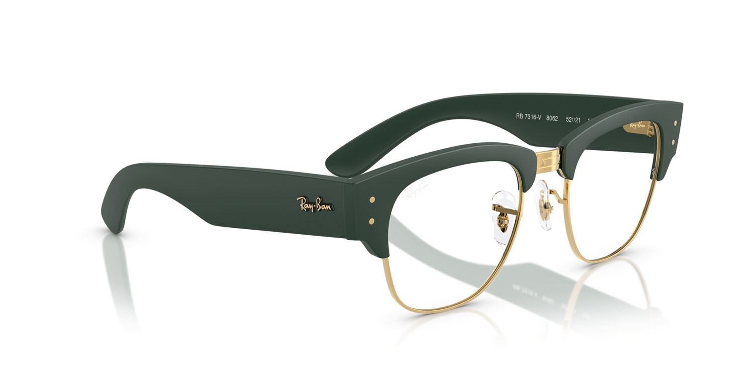 Eyeglasses Ray-Ban RX 7316V (8062) - RB 7316V 8062 color verde sabbia su oro shape square lenses trasparente
