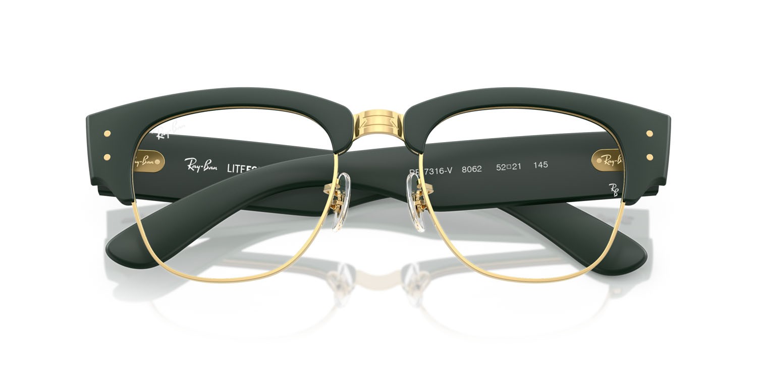 Eyeglasses Ray-Ban RX 7316V (8062) - RB 7316V 8062 color verde sabbia su oro shape square lenses trasparente