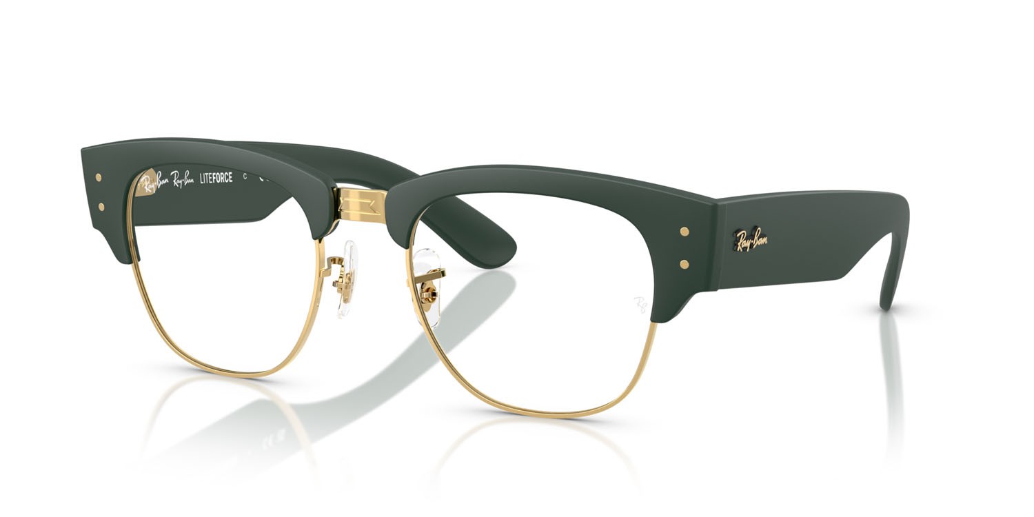 Eyeglasses Ray-Ban RX 7316V (8062) - RB 7316V 8062 color verde sabbia su oro shape square lenses trasparente