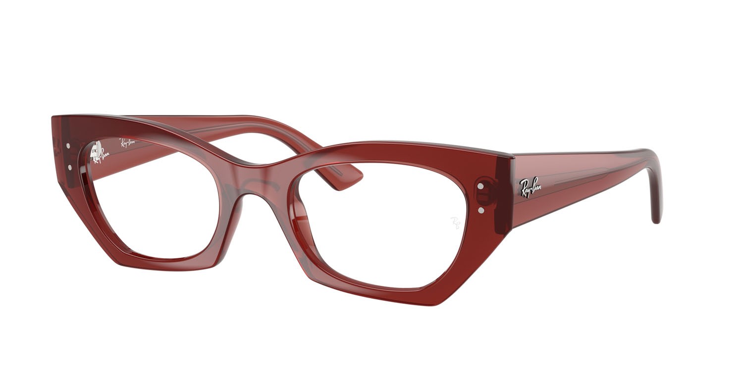 Occhiali da vista Ray-Ban Zena RX 7330 (8436) - RB 7330 8436 colore marrone ruggine lucido forma irregolare lenti trasparente
