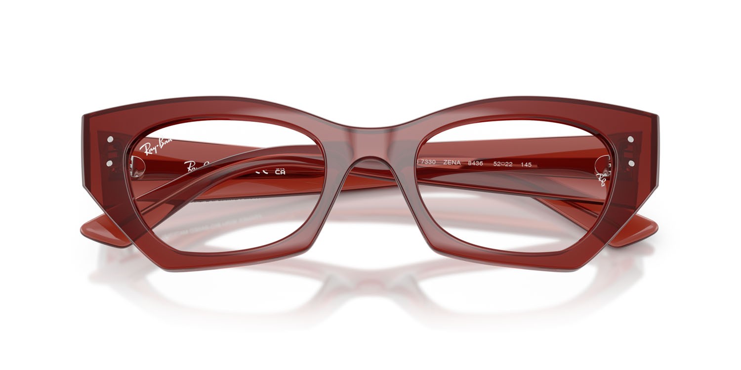 Occhiali da vista Ray-Ban Zena RX 7330 (8436) - RB 7330 8436 colore marrone ruggine lucido forma irregolare lenti trasparente