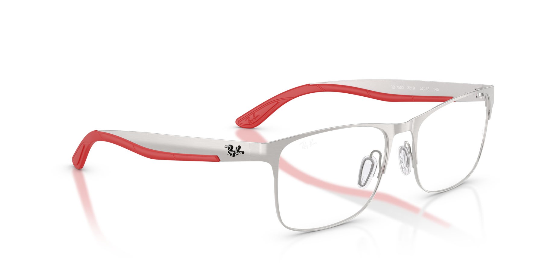 Occhiali da vista Ray-Ban RX 7550 (3219) - RB 7550 3219 colore argento forma rettangolare lenti trasparente