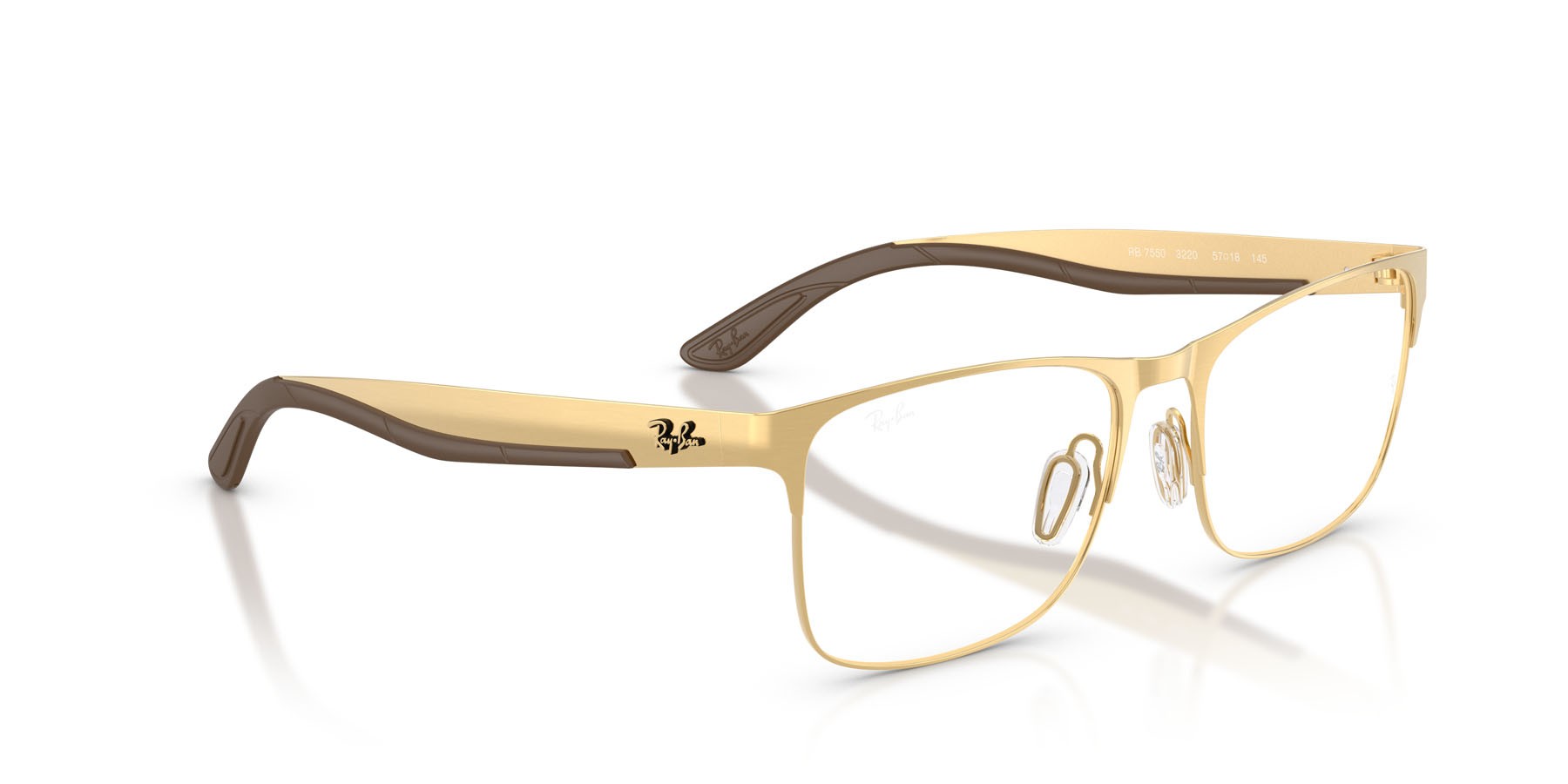 Occhiali da vista Ray-Ban RX 7550 (3220) - RB 7550 3220 colore oro arista forma rettangolare lenti trasparente