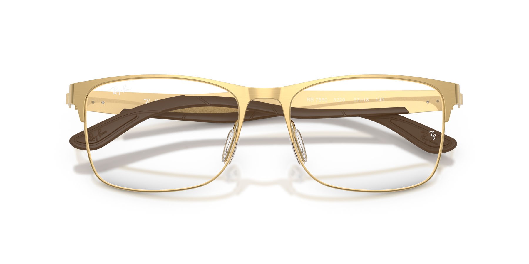 Occhiali da vista Ray-Ban RX 7550 (3220) - RB 7550 3220 colore oro arista forma rettangolare lenti trasparente