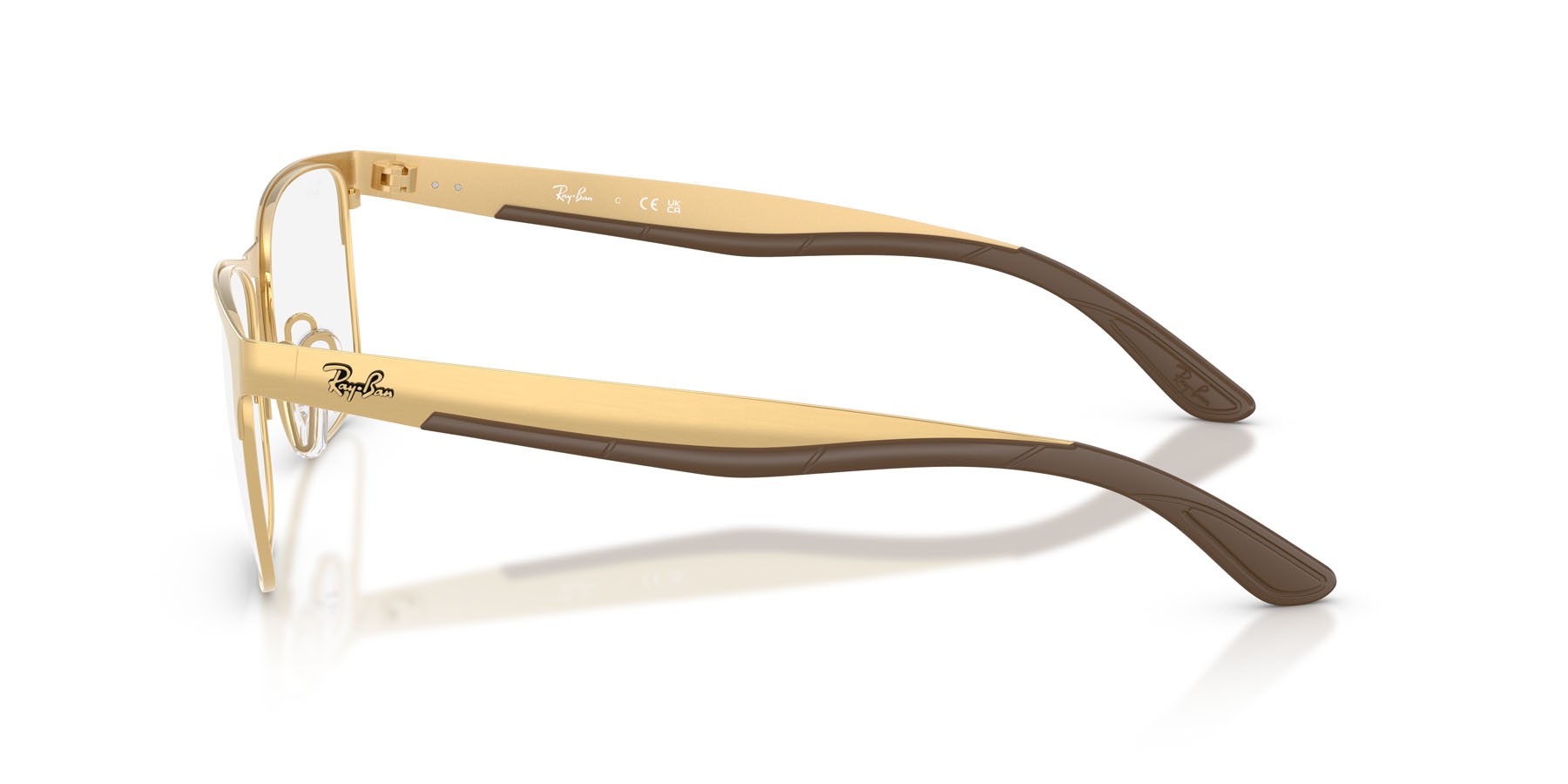 Occhiali da vista Ray-Ban RX 7550 (3220) - RB 7550 3220 colore oro arista forma rettangolare lenti trasparente