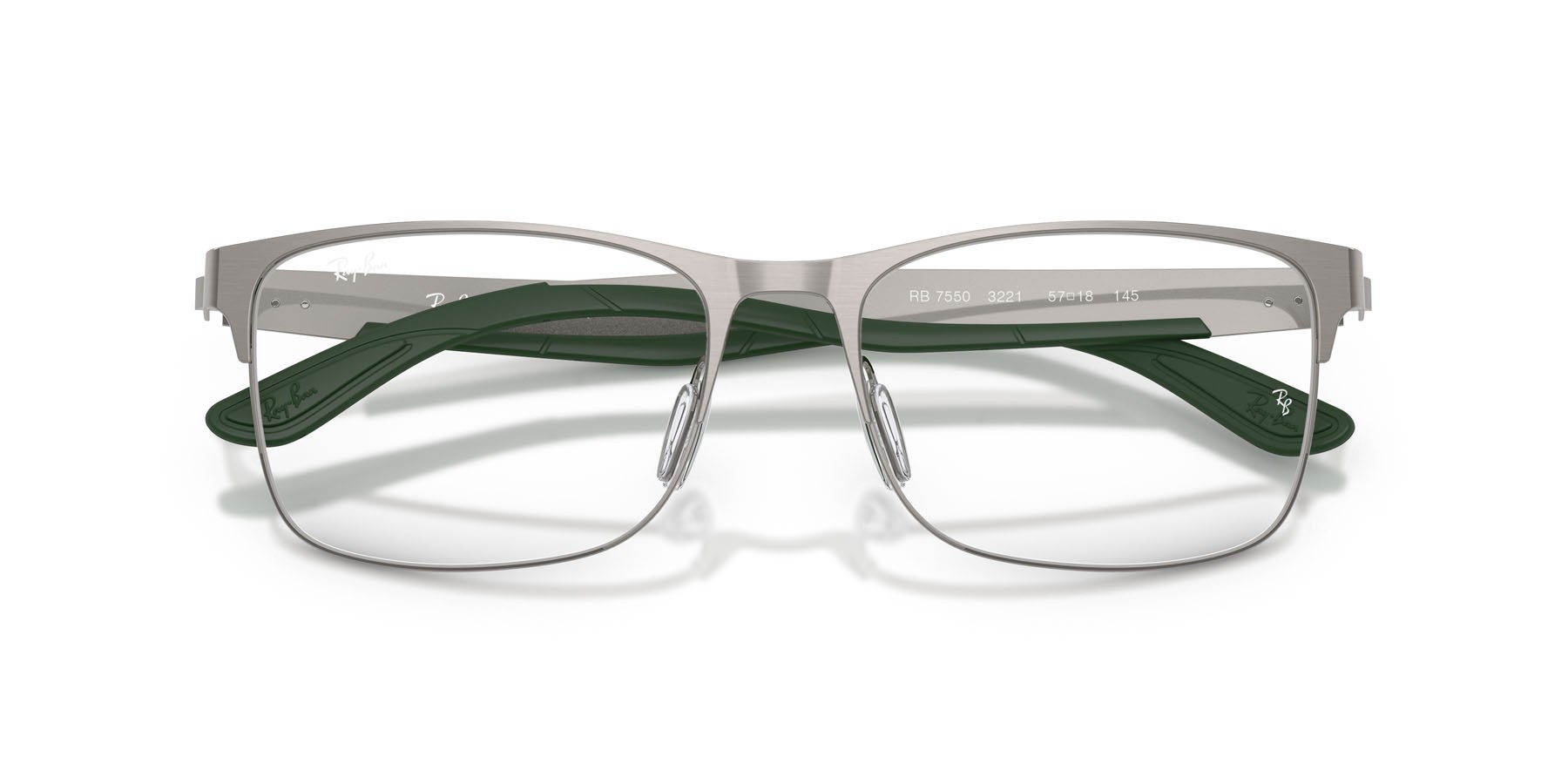 Occhiali da vista Ray-Ban RX 7550 (3221) - RB 7550 3221 colore gunmetal forma rettangolare lenti trasparente
