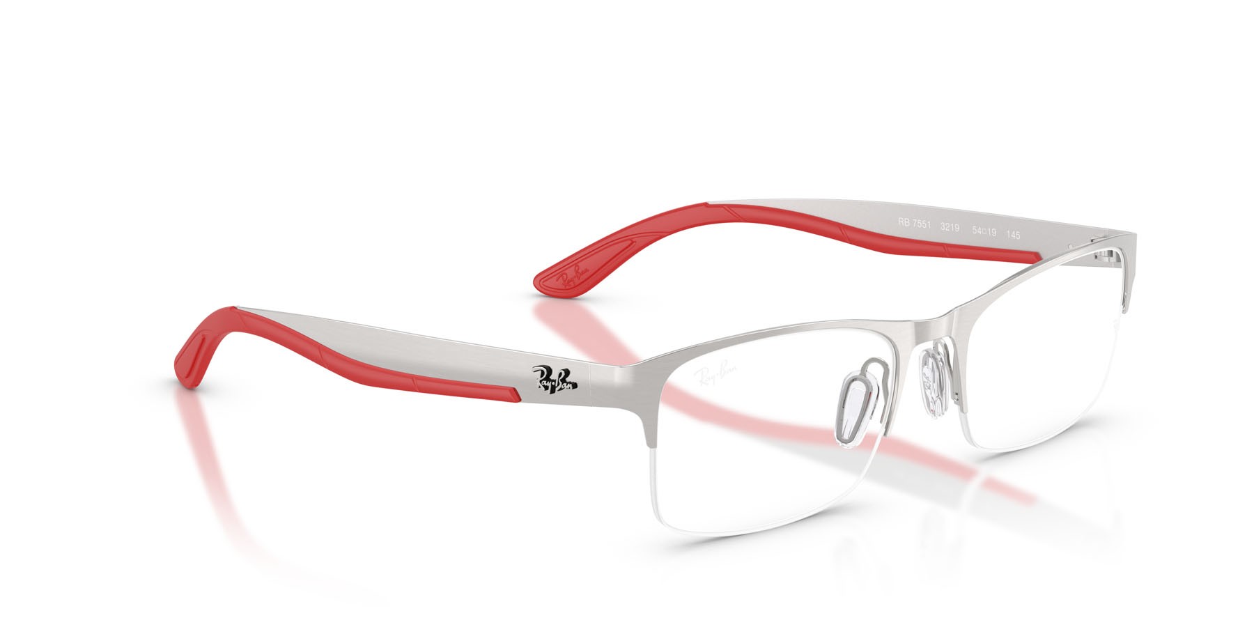 Occhiali da vista Ray-Ban RX 7551 (3219) - RB 7551 3219 colore argento forma rettangolare lenti trasparente