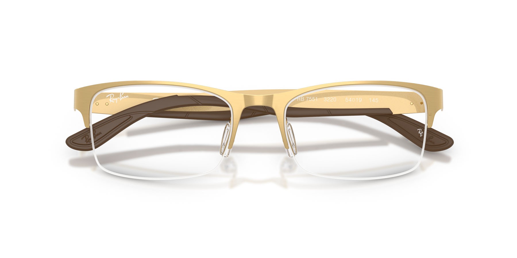 Occhiali da vista Ray-Ban RX 7551 (3220) - RB 7551 3220 colore oro arista forma rettangolare lenti trasparente